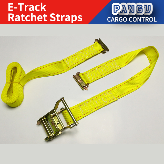 Sangles à cliquet E Track Sangle à boucle à came E track 2' x 12'/15'/16'/20 pieds Sangle d'arrimage Sangle d'arrimage cargo Raccords E à ressort
