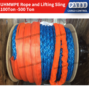 Corde Marine UHMWPE sling100T-500T de levage ronde robuste pour les navires corde tressée simple à 8 brins et 12 brins sans couple